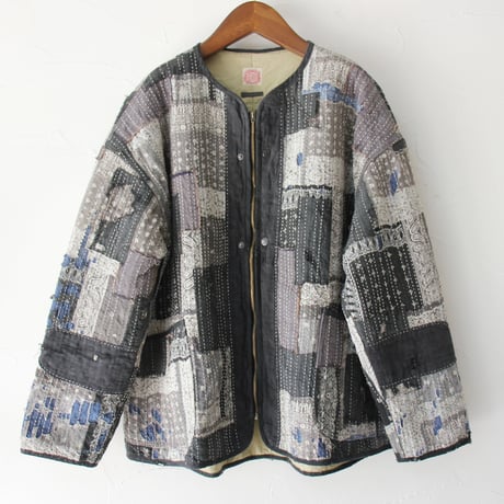 **SuKiMa別注** FUNSET OF ART ファンセットオブアート COFバンダナBORO刺し子ライナーブルゾン　#ブルー、ブラック