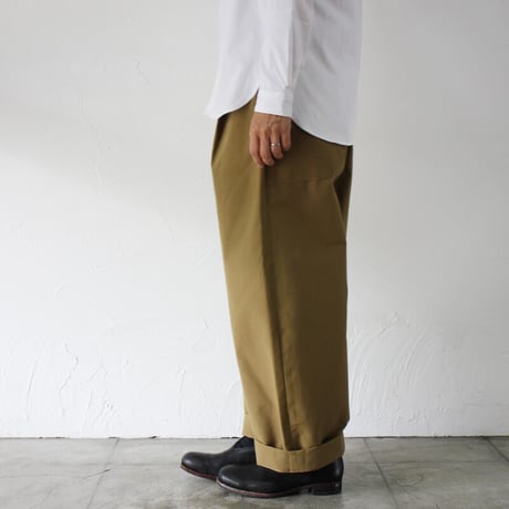 ASEEDONCLOUD アシードクラウド HandWerker Wide Trousers ウェザークロスワイドトラウザー　#カーキ　【送料無料】
