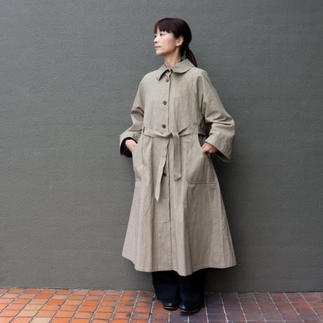 MAGALI マガリ　コットンリネンウェザートレンチコート　#ベージュ、ブラック　【送料無料】