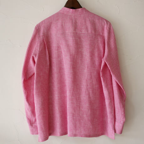 atelier naruse アトリエナルセ　リネンミニギンガムチェックブラウス　linen mini gingham check blouse