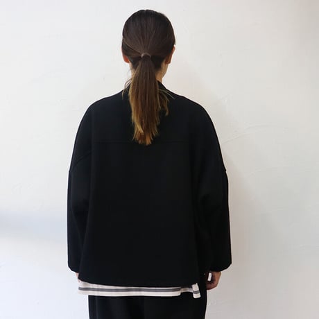 **またまたブラック再入荷** maomade マオメイド　カシミアブレンドやわらかライトメルトンジップジャケット　#ネイビー、ブラック