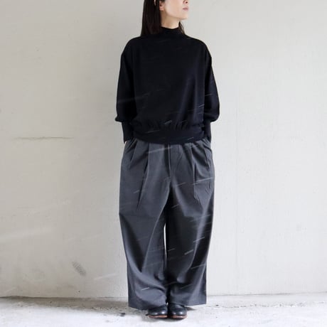 TRAVAIL MANUEL トラバイユマニュアル　ドライウェザー2タックワイドパンツ　#チャコール、ブラック
