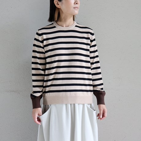 atelier naruse アトリエナルセ　cotton wool boarder knit コットンウールボーダーニット