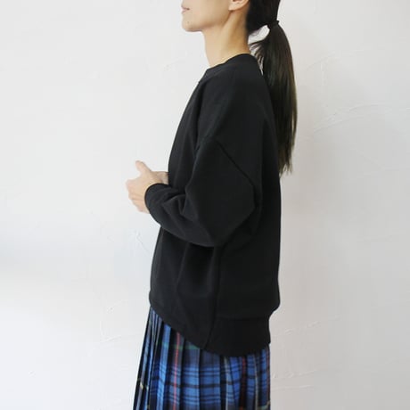 maomade マオメイド　きれいめしっかり裏毛変形ネックタック入りプルオーバー