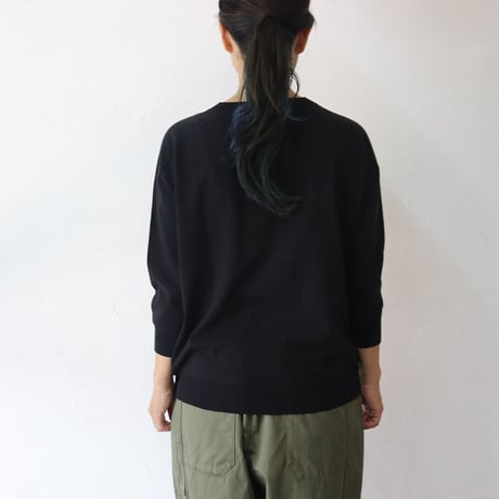 **またまたまた再入荷**  LinenYa リネンヤ as it is.　コットンクルーネック7分袖ニット　【送料無料】