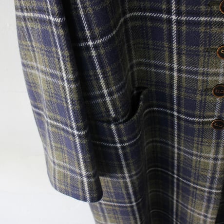 atelier naruse アトリエナルセ　タータンチェックツィードコクーンコート｜tartan check tweed cocoon coat