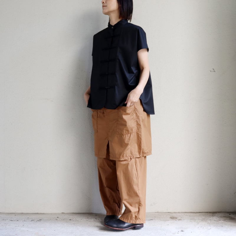 homspun ホームスパン コットンミニチェックスカート付きパンツ