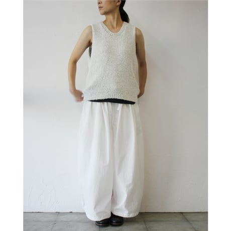 homspun ホームスパン　コットンリネンモールベスト　#ホワイト、セージ、ブラック