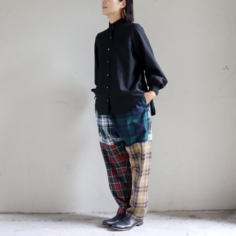 homspun ホームスパン　ウールタータンギャザーパンツ　#マルチ　【送料無料】
