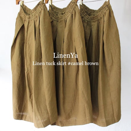 **またまた再入荷** Linenya リネンヤ　リネンタックスカート　＃キャメルブラウン、ブラック