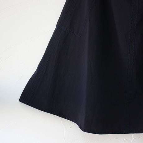 **再入荷**　homspun ホームスパン　コットンラチネフレアースカート　#ネイビー、ブラック