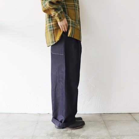 **再入荷**ASEEDONCLOUD HandWerker 綿麻デニムHWワイドトラウザー　♯インディゴ　【送料無料】