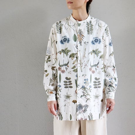 ASEEDONCLOUD アシードンクラウド　Tea garden flower print Standard shirt #off white 【送料無料】