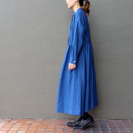 MAGALI マガリ　リネンタックギャザーワンピース　#アンバー、ブラック、インディゴブルー