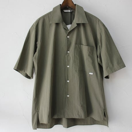 amne アンヌ　シャンブレーオープンカラーシャツ　CHAMBRAY H_s shirts　#ブラック、オリーブ