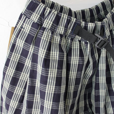 ASEEDONCLOUD アシードンクラウド　HandWerker culotte インディゴチェックハンドベイカーキュロット　#インディゴ