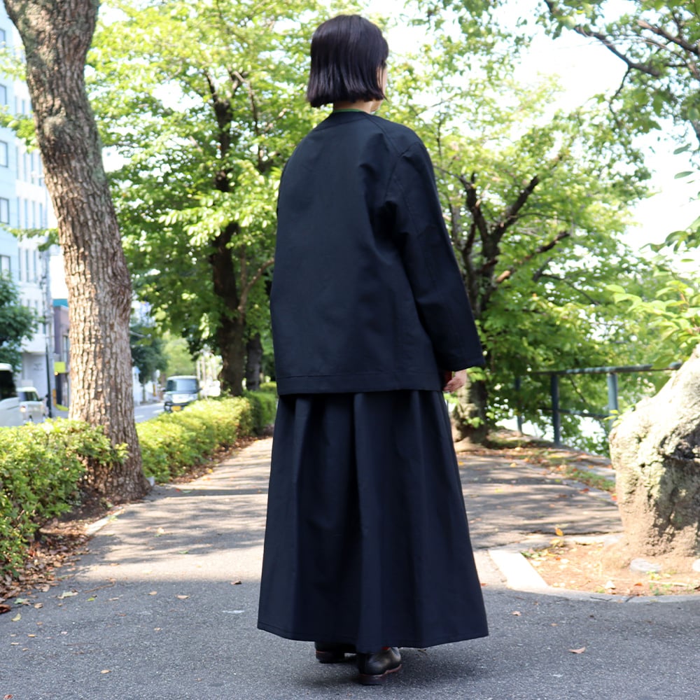 homspun ホームスパン W/Lノーカラージャケット #ブラック 【送料無料