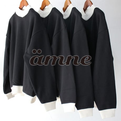 amne アンヌ　FRENCH TERRY oval v_mock フレンチテリーVモックプルオーバー　【送料無料】