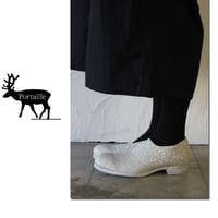 **S u K i M a-スキマ-別注** Portaille ポルタユ　F05スリッポン・クラッキングレザー　#ホワイト　【送料無料】