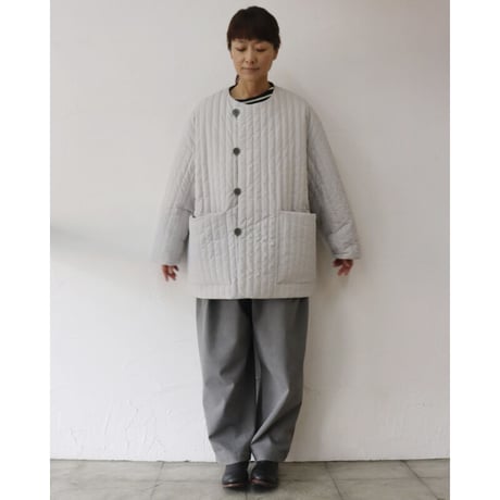 TRAVAIL MANUEL トラバイユマニュアル　キルト＆T/Cウェザーカービージャケット　#ライトグレー、ブラック