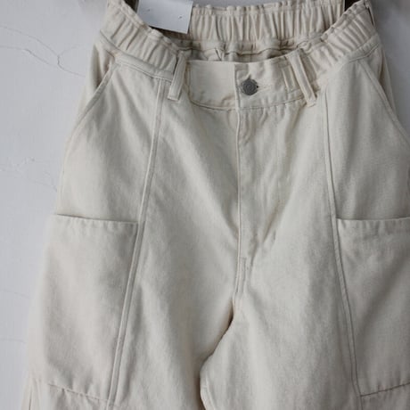 **再入荷** sasanqua by trees サザンカバイツリーズ　10ozカツラギデニムハイドシームトラウザー　#アイボリー、インディゴ　【送料無料】