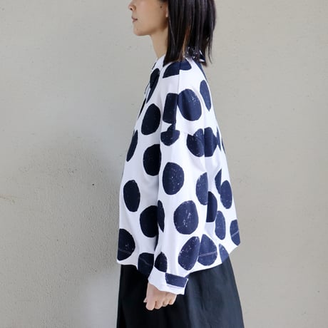 atelier naruse アトリエナルセ　コットンカットソーブラウス　cotton cut&sewn blouse～mizutama～
