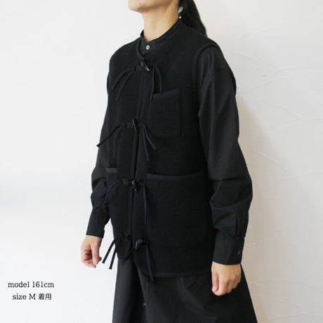 ASEEDONCLOUD アシードンクラウド　Kigansai wool fleece vest #black 【送料無料】