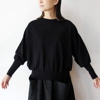 **再入荷** Linenya リネンヤ　as it is.  コットンバルーンスリーブニット　#ブラック