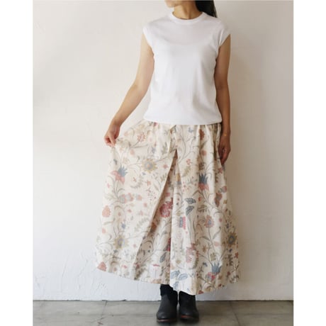 ASEEDONCLOUD アシードンクラウド　Antique flower print Memento culottes #ナチュラル　【送料無料】