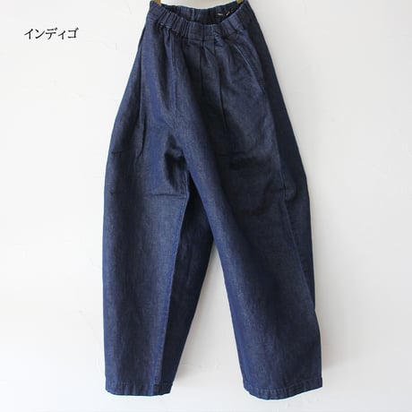 TRAVAIL MANUEL トラバイユマニュアル　綿麻デニムバームパンツ　#ライトインディゴ、インディゴ