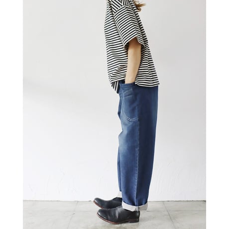 **2025a/w分到着** atelier naruse アトリエナルセ　コットンデニム ウエストゴム バルーンバンツ　#ストーンウォッシュ加工