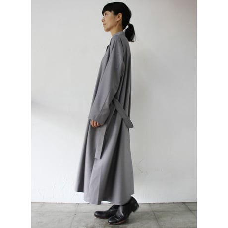 amne アンヌ　GABARDINE dress coat ギャバジンドレスコート　#グレー　【送料無料】