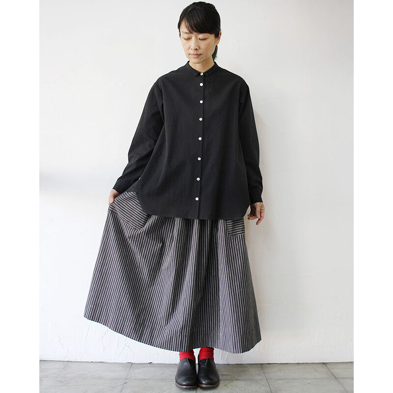 MAGALI マガリ ストライプロングスカート #ホワイト、ネイビー