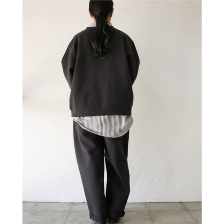 ARTE POVERA アルテポーヴェラ　刺し子風コットン天竺8分袖トレーナー　#スミクロ、ベージュ