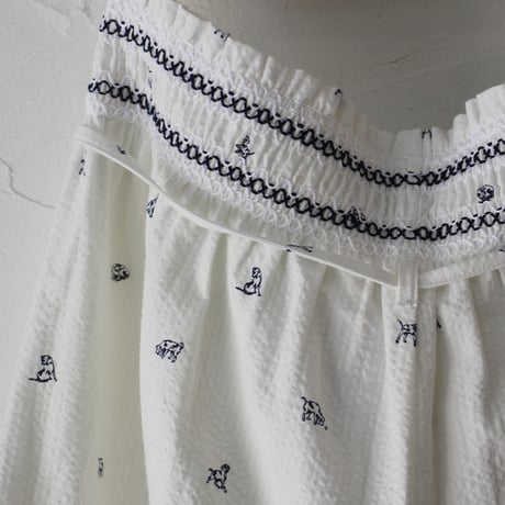 ASEEDONCLOUD アシードンクラウド companion dog print gardener pajama culotte #off white