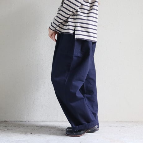 **今季も再入荷** homspun ホームスパン　10ozデニムギャザーパンツ　#ホワイト、ブリーチブルー、ブルー
