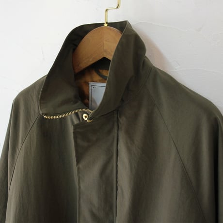 amne アンヌ　ナイロンオックスカバードコート　NYLON OX covered coat #オリーブ、ブラック