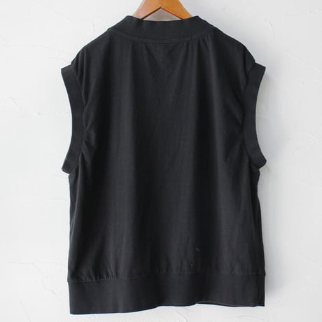 ARTE POVERA アルテポーヴェラ　製品染め16/-ムライト天竺Vネックベスト　#黒、レモン、ラベンダー