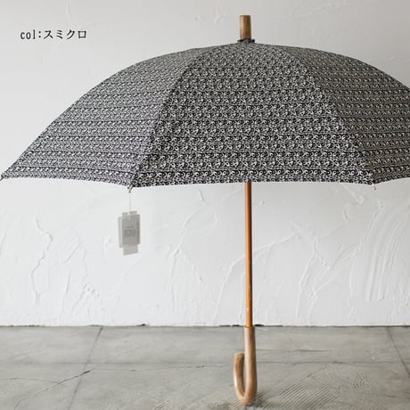 **再入荷** homspun ホームスパン　ダンプ小花プリント晴雨兼用長傘　#スミクロ、ブルー、ブラック