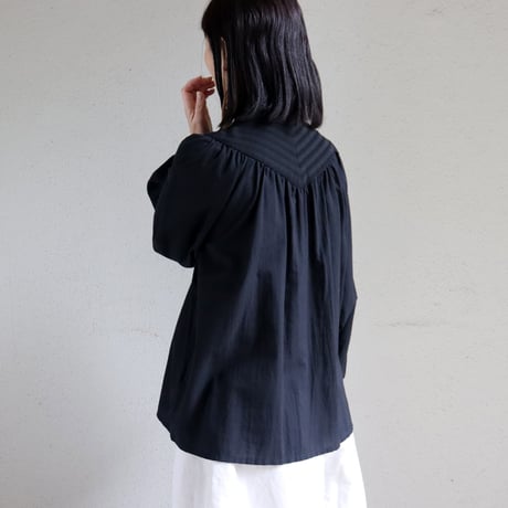 MAGALI マガリ　ブリージー・コットンシルク・レースヨークブラウス　#ブラック、ホワイト