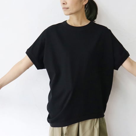 TRAVAIL MANUEL トラバイユマニュアル　ギザ天竺バインダーアシメTシャツ　#WHITE , BLACK , ST-BLUE