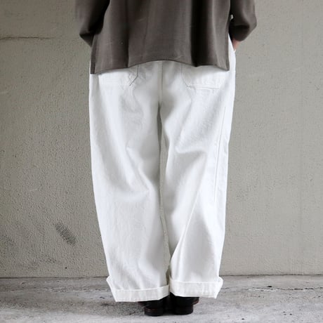 TRAVAIL MANUEL トラバイユマニュアル　ムラ糸デニムノーティカルパンツ　#オフ白、インディゴ