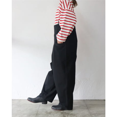 **またまた再入荷** MAGALI マガリ　コットンリネン・サロペットパンツ　#ブラック、デニムブルー