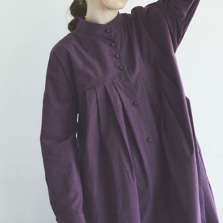 MAGALI マガリ　天日干しコットンタックワンピース　#モス、マスタード、グレープ