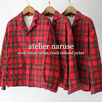 atelier naruse アトリエナルセ　ウールコットンタータンチェックテーラードジャケット wool cotton tartan check tailored jacket