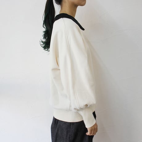 MAGALI マガリ コットンシルケットスウェットプルオーバー　#ブラック、グレー、アイボリー