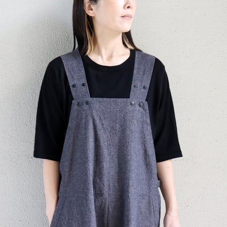 **杢グレイのみ再入荷** atelier naruse アトリエナルセ　コットンリネンスラブオーバーオール　cotton linen slab overalls-pants