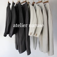 **ベイジュラスト一点のみSALE** atelier naruse アトリエナルセ　リネンコクーンダーツパンツ　linen cocoon darts pants　#ベイジュ、チャコール