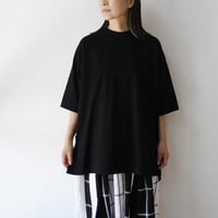 TRAVAIL MANUEL トラバイユマニュアル　ミディ天竺BIGスリットTシャツ　 #ホワイト、ブラック