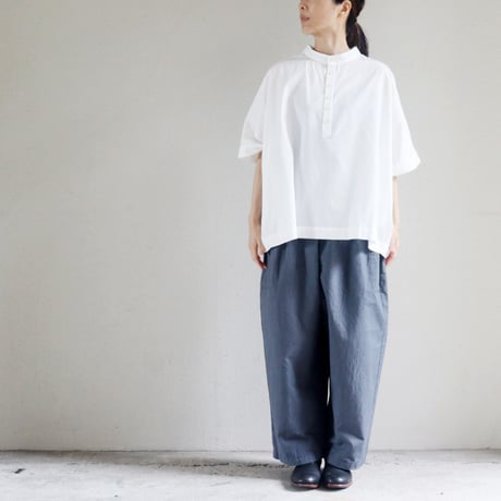 **再入荷**　homspun ホームスパン　バルキーシーチング薄手ギャザーパンツ　#ブルー、グレー、ピンク